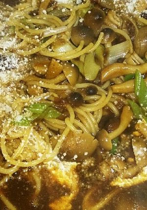 キノコとネギのカレースープスパゲッティ-レシピのメイン写真