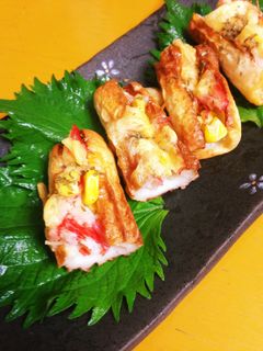 竹輪の詰め焼き♡カニカマコーン-レシピのメイン写真
