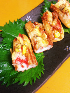 竹輪の詰め焼き♡カニカマコーン-レシピのメイン写真
