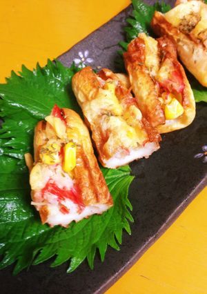 竹輪の詰め焼き♡カニカマコーン-レシピのメイン写真