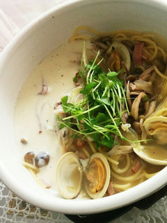 ベーコンとしめじのスープパスタ -レシピのメイン写真
