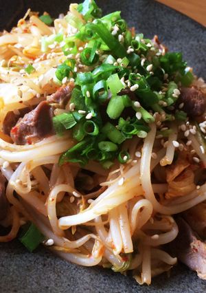 夜ご飯♪おつまみ♪砂肝のもやしキムチ炒め-レシピのメイン写真