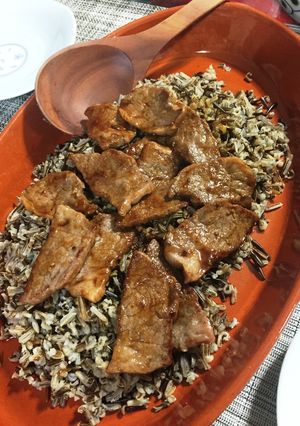 簡単！ワイルドライスと牛肉のソースがけ-レシピのメイン写真