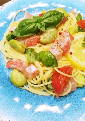 金目鯛と空豆の塩レモン冷製パスタ★-レシピのメイン写真