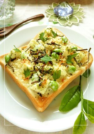 枝豆×クリチの塩昆布マシュポテトースト-レシピのメイン写真