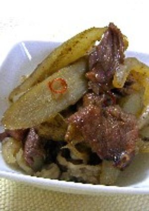 牛肉とごぼうとこんにゃくの炒め煮-レシピのメイン写真