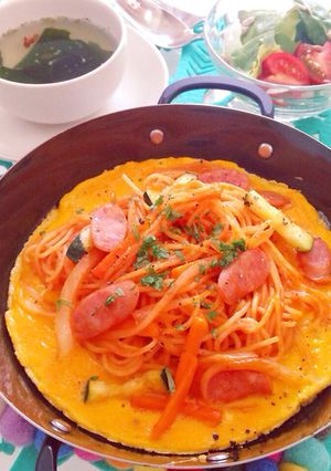 ♡スキレット de 鉄板ナポリタン♡-レシピのメイン写真