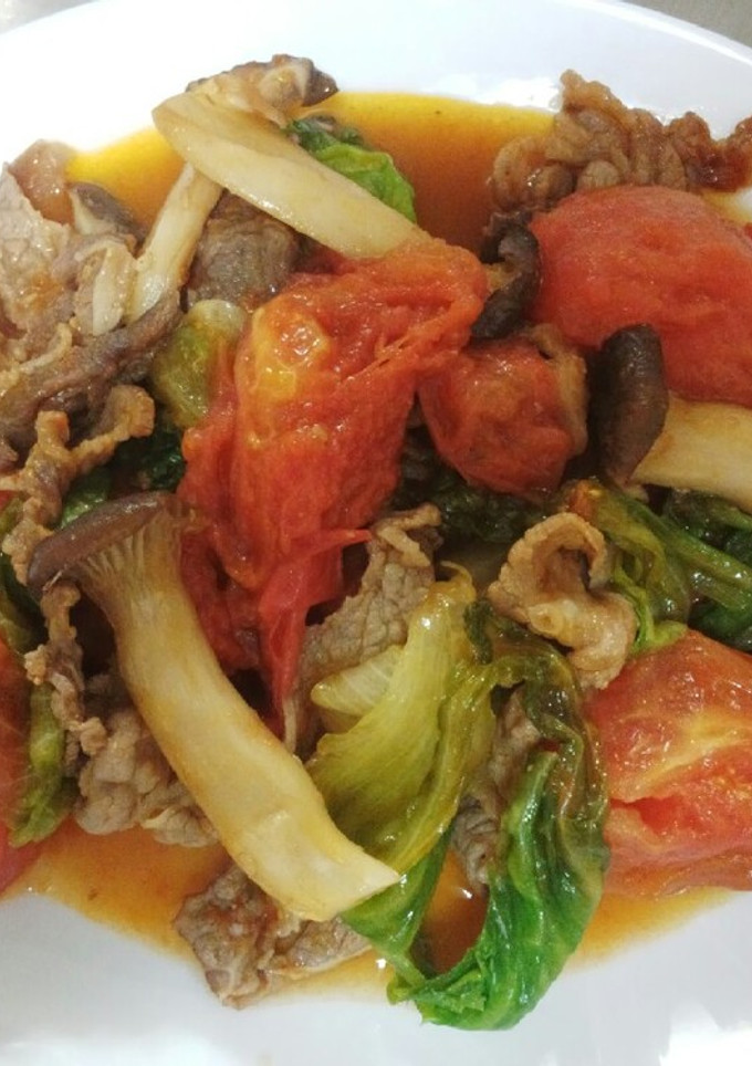 野菜たっぷり☆牛肉のとろとろトマト炒め-レシピのメイン写真