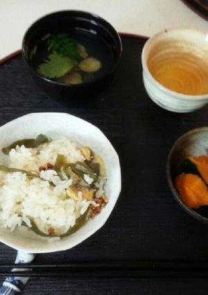 血管プラークダイエット食299（貝飯）-レシピのメイン写真