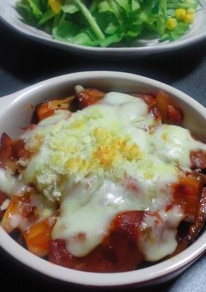 なす玉ねぎウィンナーのトマトチーズ焼き-レシピのメイン写真