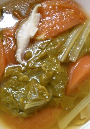 簡単！　山東菜と　トマトの　中華スープ♪-レシピのメイン写真