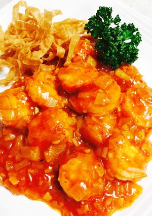 食べるラー油で海老のチリソース-レシピのメイン写真