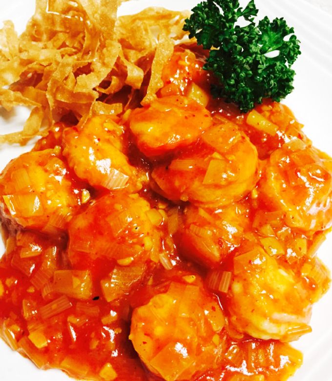 食べるラー油で海老のチリソース-レシピのメイン写真