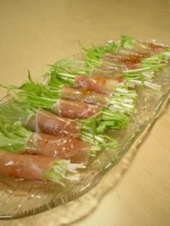 水菜と生ハムの巻き巻きサラダ-レシピのメイン写真