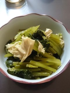 小松菜と湯葉の煮浸し-レシピのメイン写真