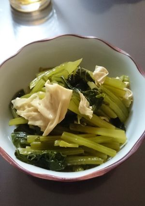 小松菜と湯葉の煮浸し-レシピのメイン写真