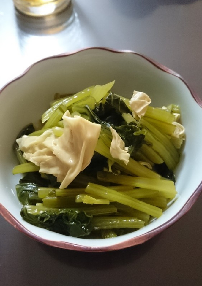 小松菜と湯葉の煮浸し-レシピのメイン写真