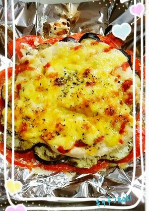 簡単♪トマトとナスのヘルシーピザ♬♪-レシピのメイン写真