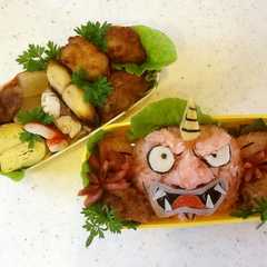 รูปของ 妖怪ウォッチ☆赤鬼のキャラ弁（≧∇≦）