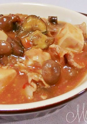 たっぷり 野菜 の ピリ辛 肉豆腐-レシピのメイン写真