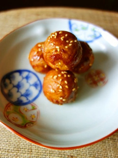 たこ焼き器で☆ひとくち肉巻きおにぎり-レシピのメイン写真