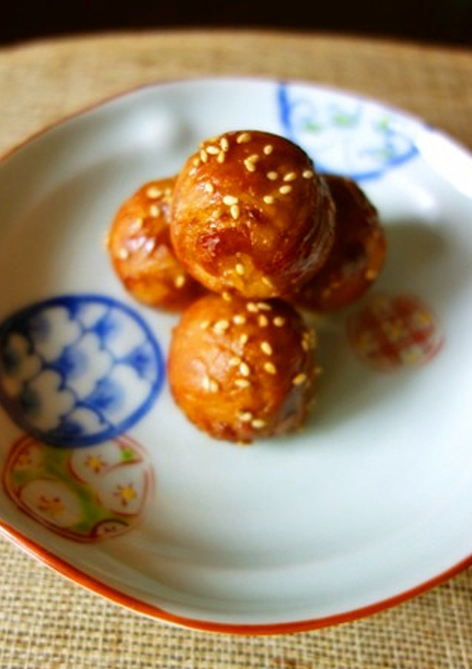 たこ焼き器で☆ひとくち肉巻きおにぎり-レシピのメイン写真
