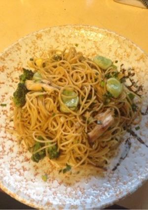 そら豆ブロッコリーエリンギとネギパスタ-レシピのメイン写真