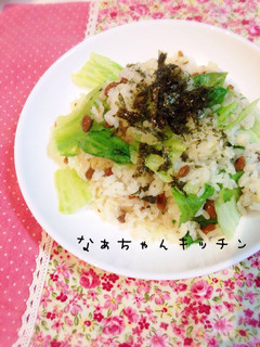ささっとランチ〜納豆レタスチャーハン-レシピのメイン写真