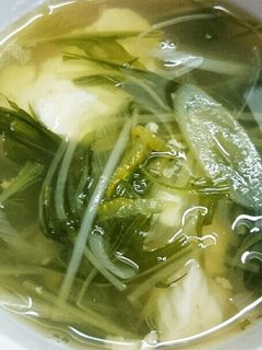 豆腐と水菜お吸い物-レシピのメイン写真