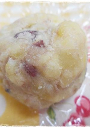 子どものおやつ　さつまいも小豆の茶巾絞り-レシピのメイン写真
