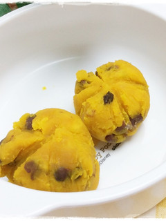 子どものおやつ かぼちゃと小豆の茶巾絞り-レシピのメイン写真
