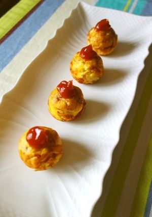たこ焼き器で☆ひとくちオムレツ-レシピのメイン写真
