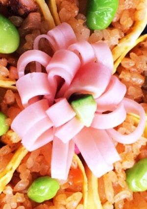 ハムときゅうりのお花-レシピのメイン写真