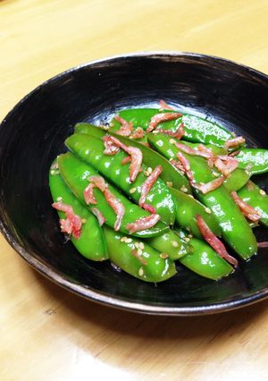 絹さやの干しえび和え-レシピのメイン写真