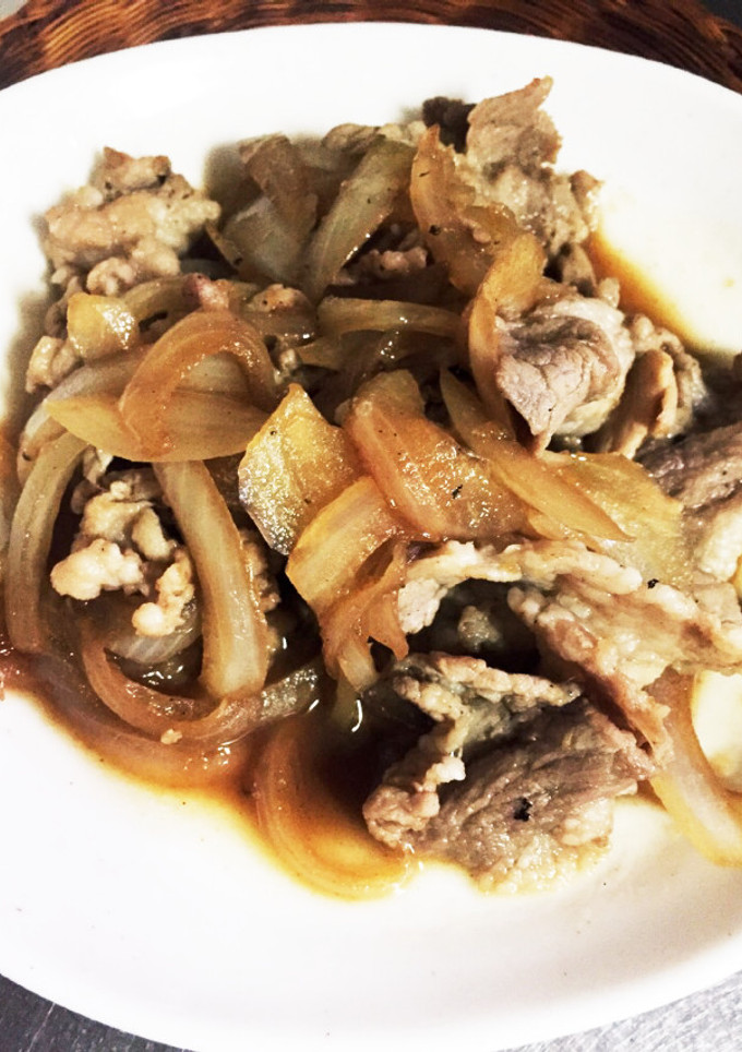 豚こまと玉ねぎの麺つゆ炒め-レシピのメイン写真