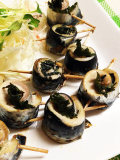 鰯と大葉の巻き巻き焼き-レシピのメイン写真