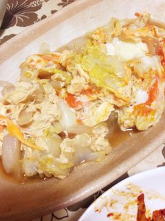 キャベツと玉ねぎの卵とじ-レシピのメイン写真