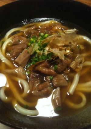 重量⁂豚モツの甘辛うどん-レシピのメイン写真
