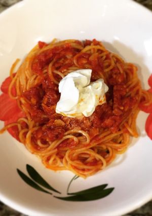 にんにくたっぷり！トマトパスタ-レシピのメイン写真