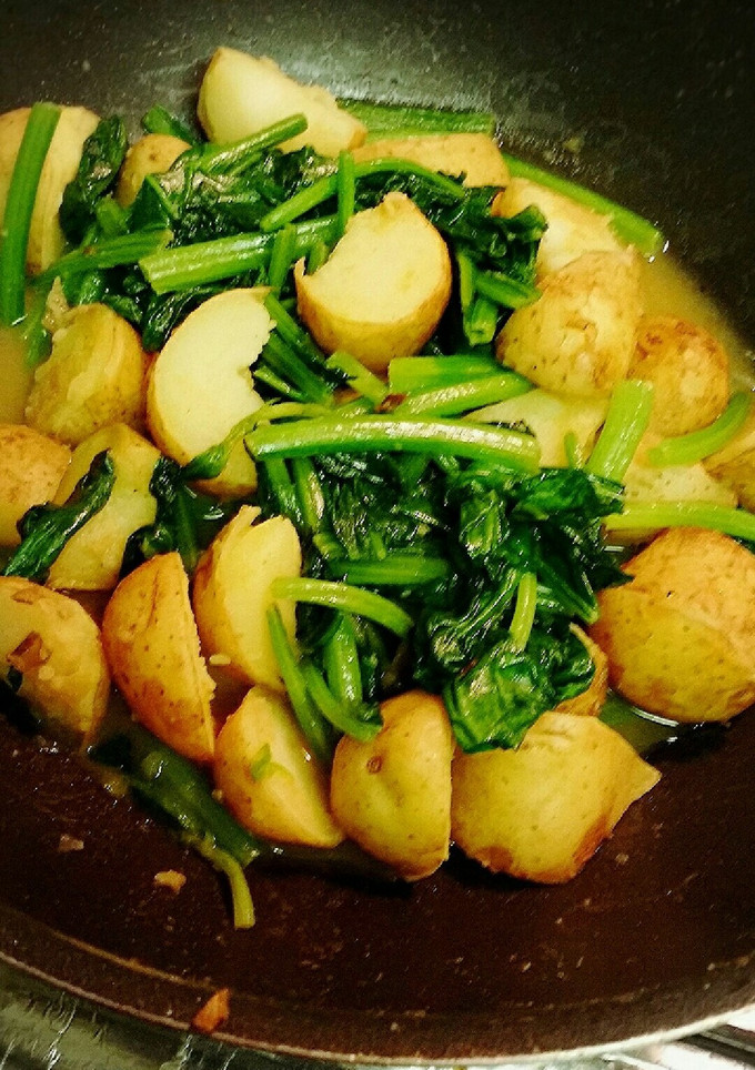 じゃがいもとほうれん草のカレー炒め-レシピのメイン写真