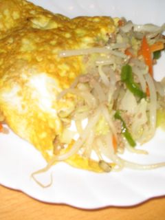 野菜炒めオムレツ-レシピのメイン写真