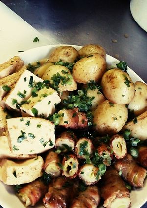 新じゃが焼き豆腐と肉巻きの煮物♪-レシピのメイン写真