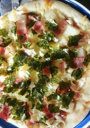 簡単！照り焼き風ソースの餅入り和風ピザ-レシピのメイン写真