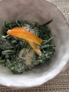胡麻マヨネーズあえ(人参の葉)-レシピのメイン写真