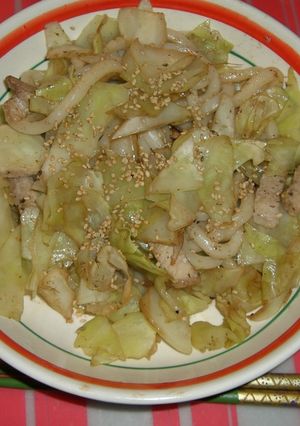 キャベ胡麻レンジうどん-レシピのメイン写真