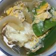 絹さやと玉ねぎの卵とじ