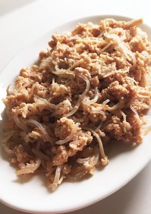 ヘルシー☆糸コンえの明太マヨ隠れ豆腐-レシピのメイン写真