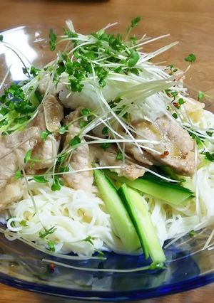 夏バテ予防に☆柚子胡椒の冷しゃぶそうめん-レシピのメイン写真