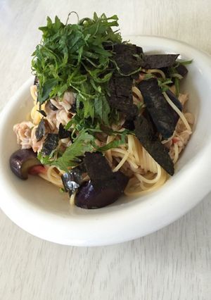 夏野菜の梅シソ冷製パスタ♥-レシピのメイン写真