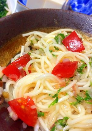 レモンで爽やか☆香り野菜の混ぜそば-レシピのメイン写真